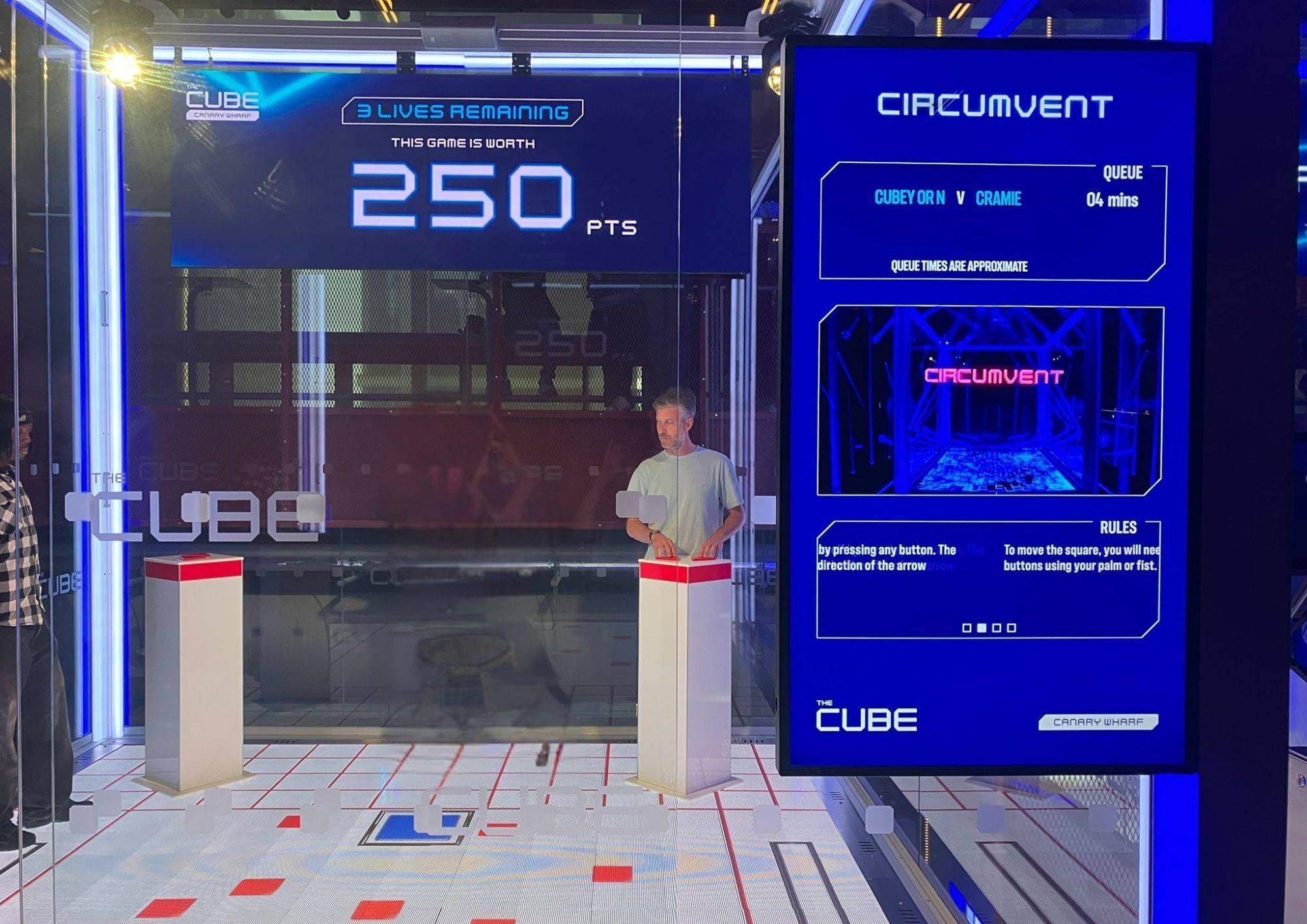 Dirk van den Wijngaard in one of the cubes at 'The Cube' in London
